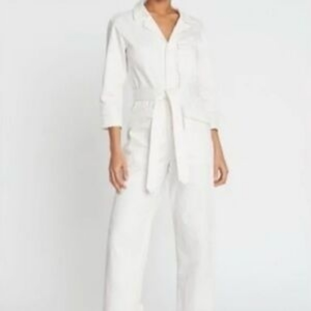 Choosy Chic White Cargo Jumpsuit NWOT